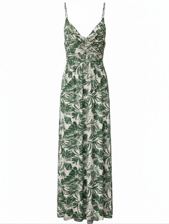 Cupshe Dresses & Skirts - CUPSHE NWT Tropical Palm Leaf V-Neck Maxi Dress Size L